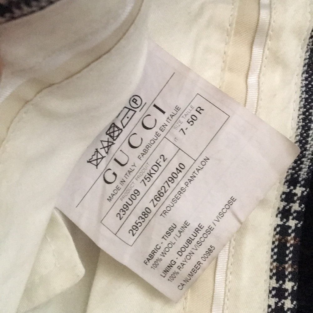 Men’s wool Gucci plaid suit pant - Picture 4 of 5